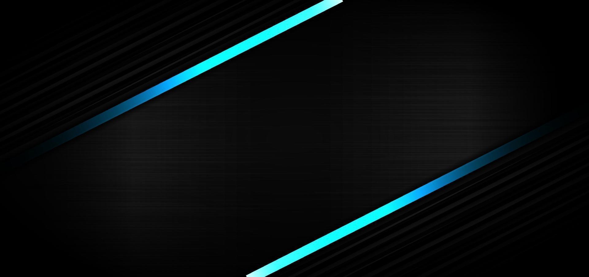 Abstract template black strip line diagonal with light blue effect on black texture with copy space for text. Technology style. vector