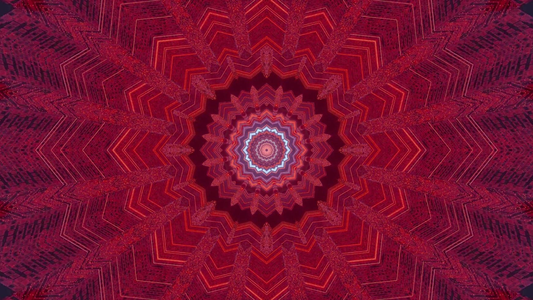 Red, purple, and white lights and shapes kaleidoscope 3d illustration for background or walllpaper photo