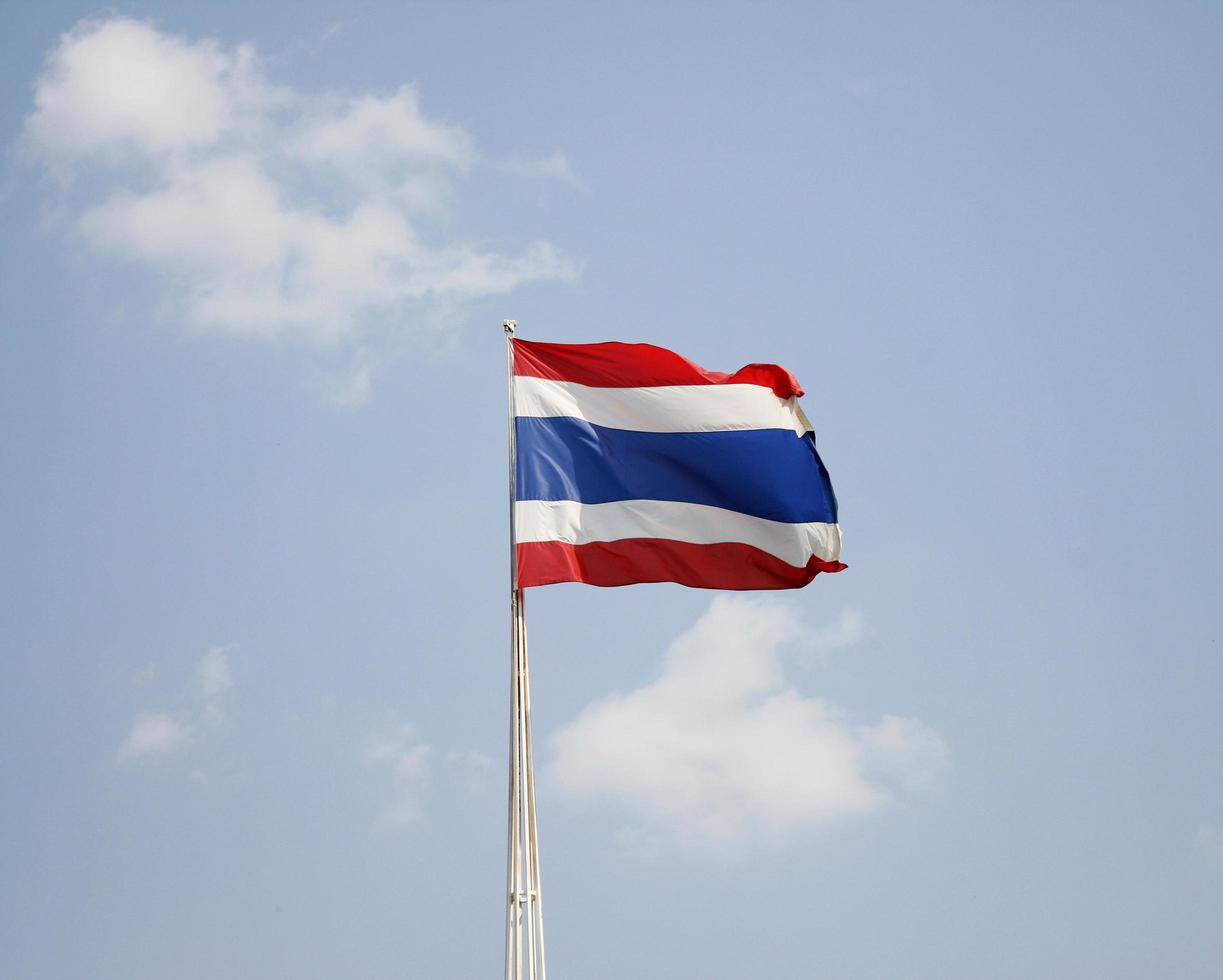 Thai flag on pole photo