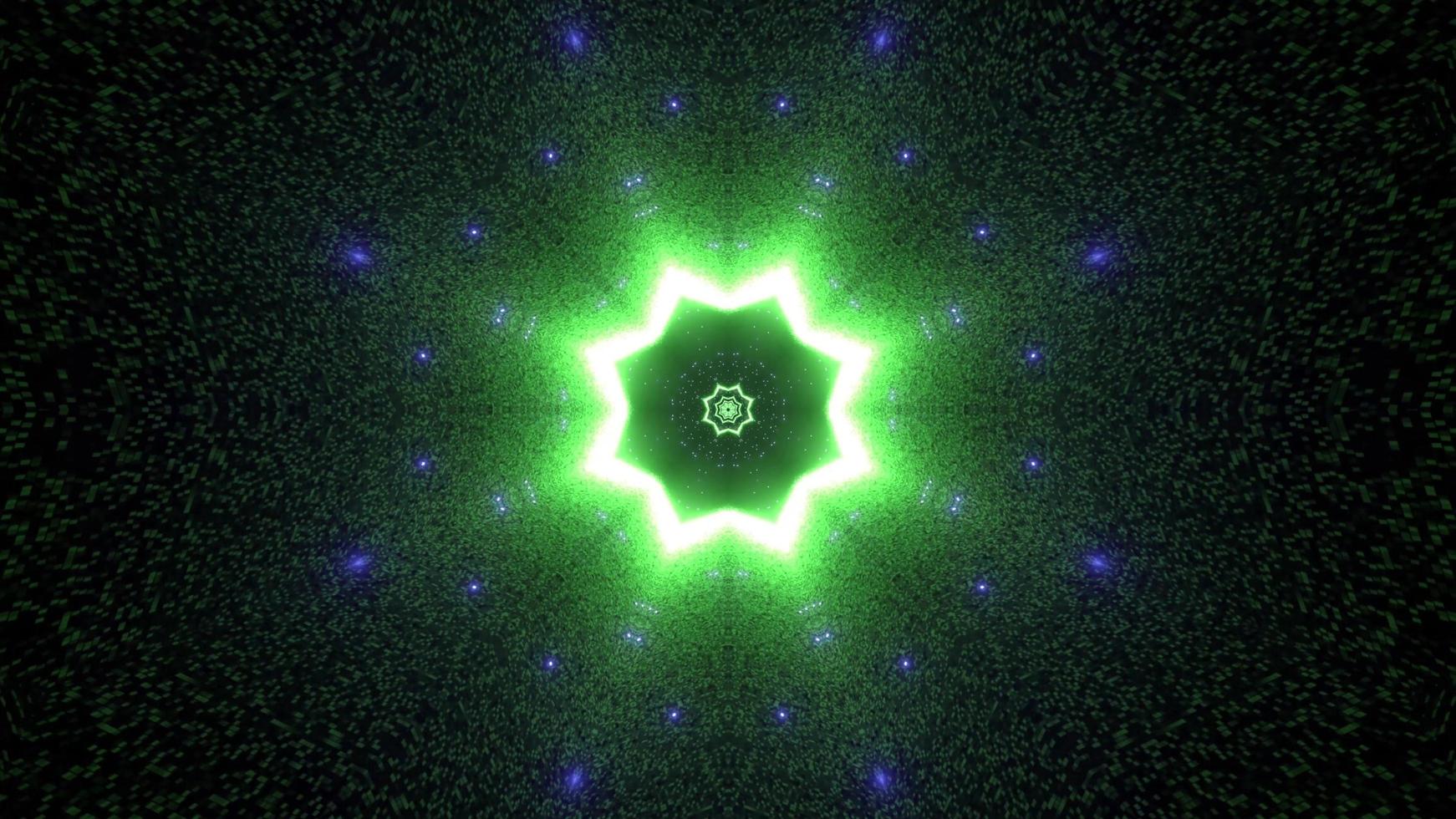 Colorful lights and shapes kaleidoscope 3d illustration for background or wallpaper photo