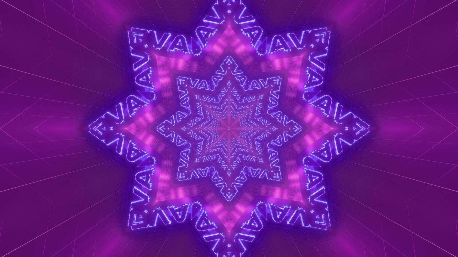 Purple, blue, and white lights and shapes kaleidoscope 3d illustration for background or walllpaper photo