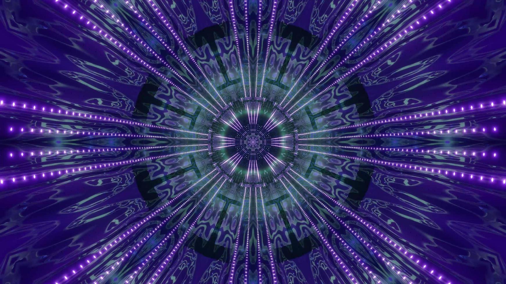 Blue, purple, and white light and shapes kaleidoscope 3d illustration for background or wallpaper photo