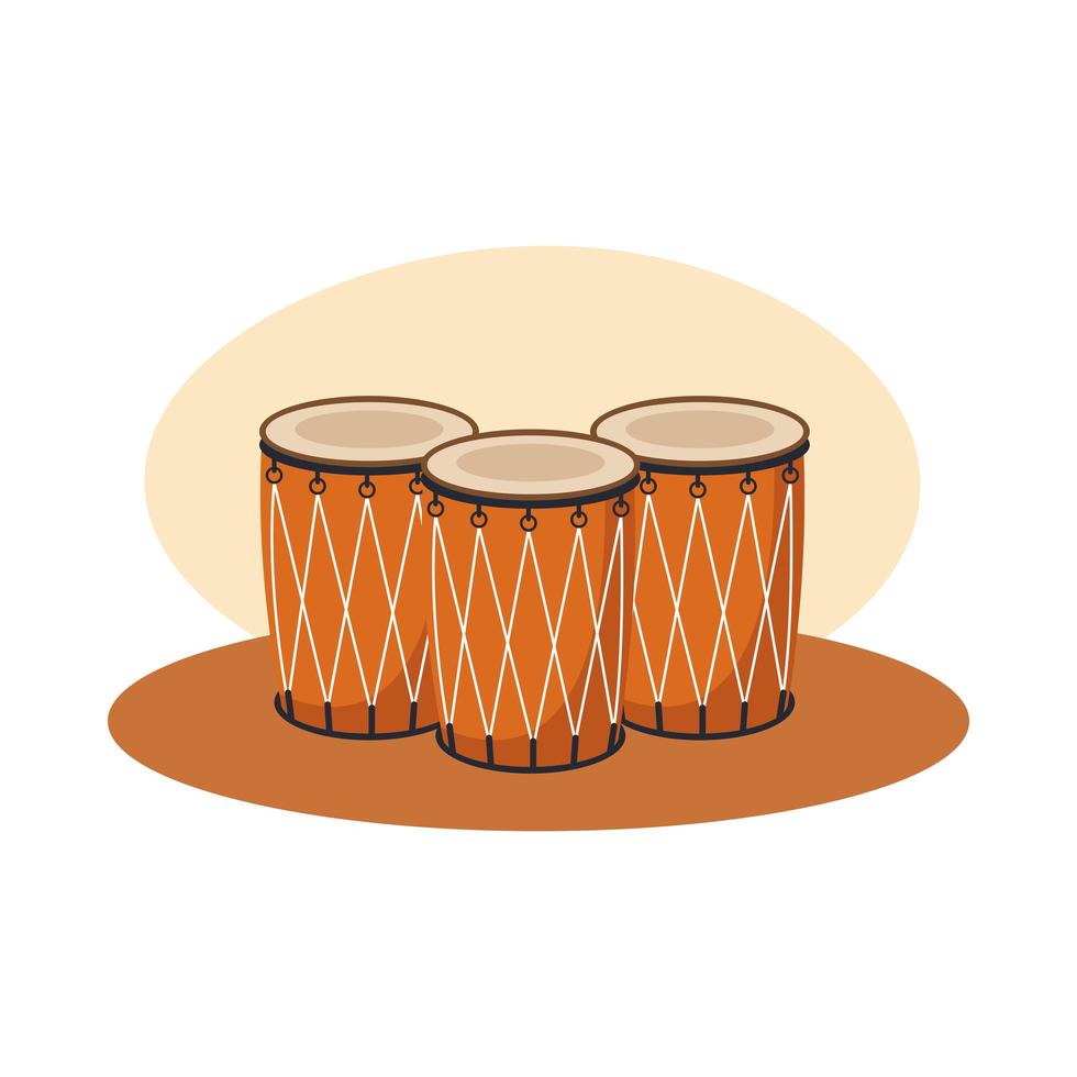 hindu celebration drums  icons vector