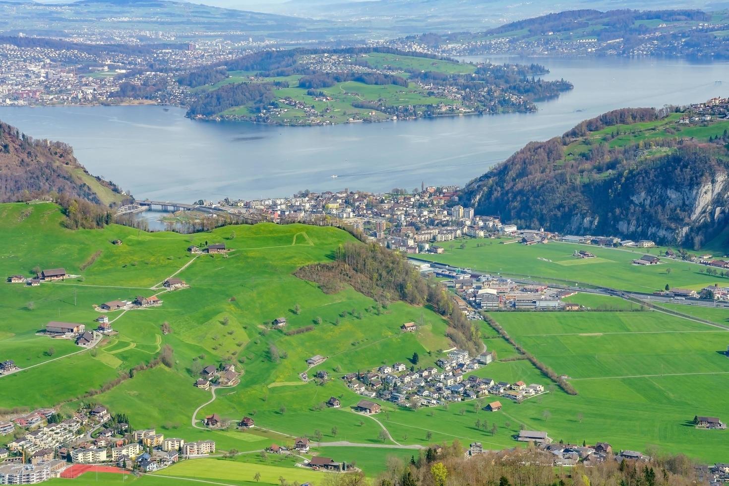 View from Mt. Stanserhorn in Switzerland photo