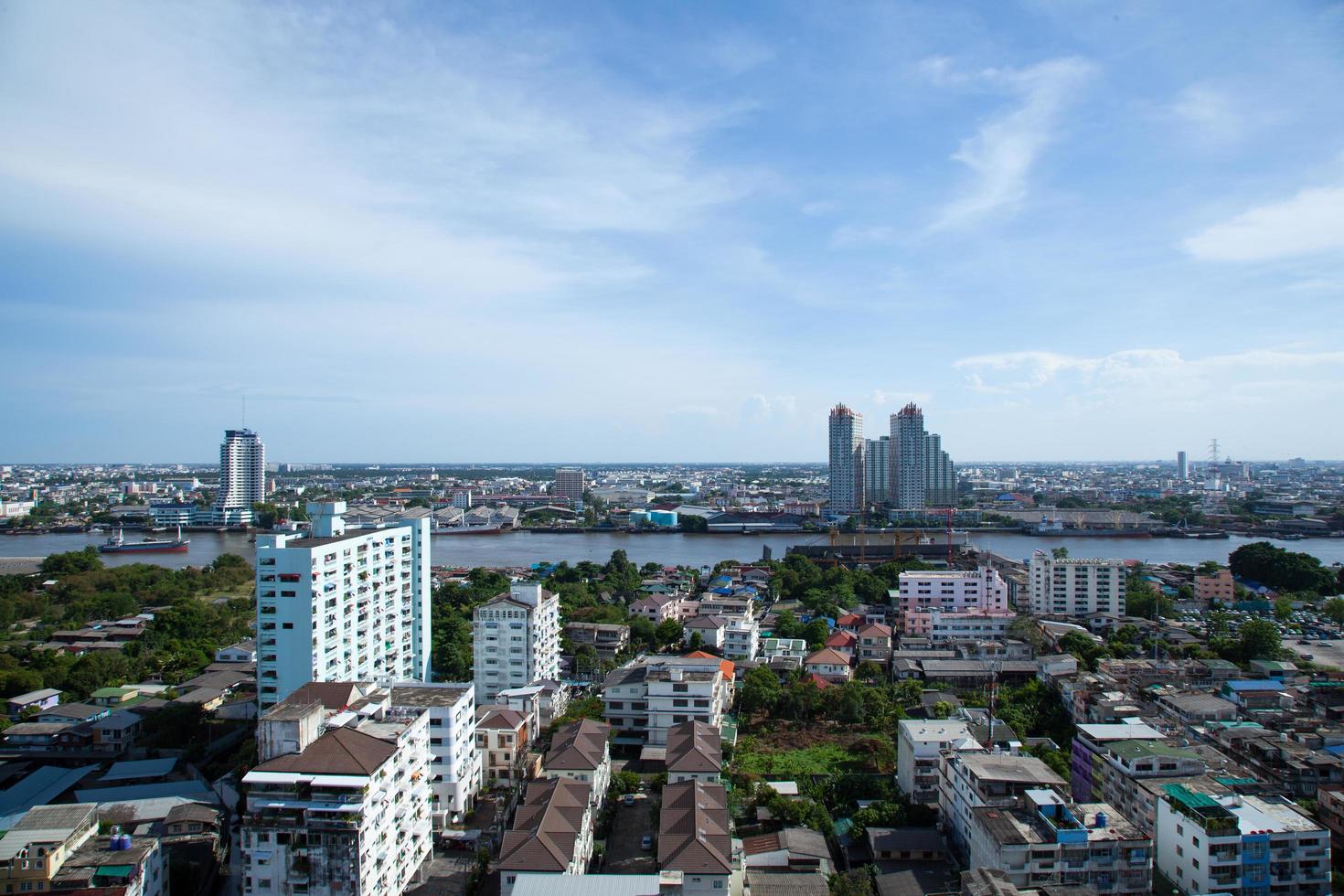 vista de ángulo alta, de, bangkok foto