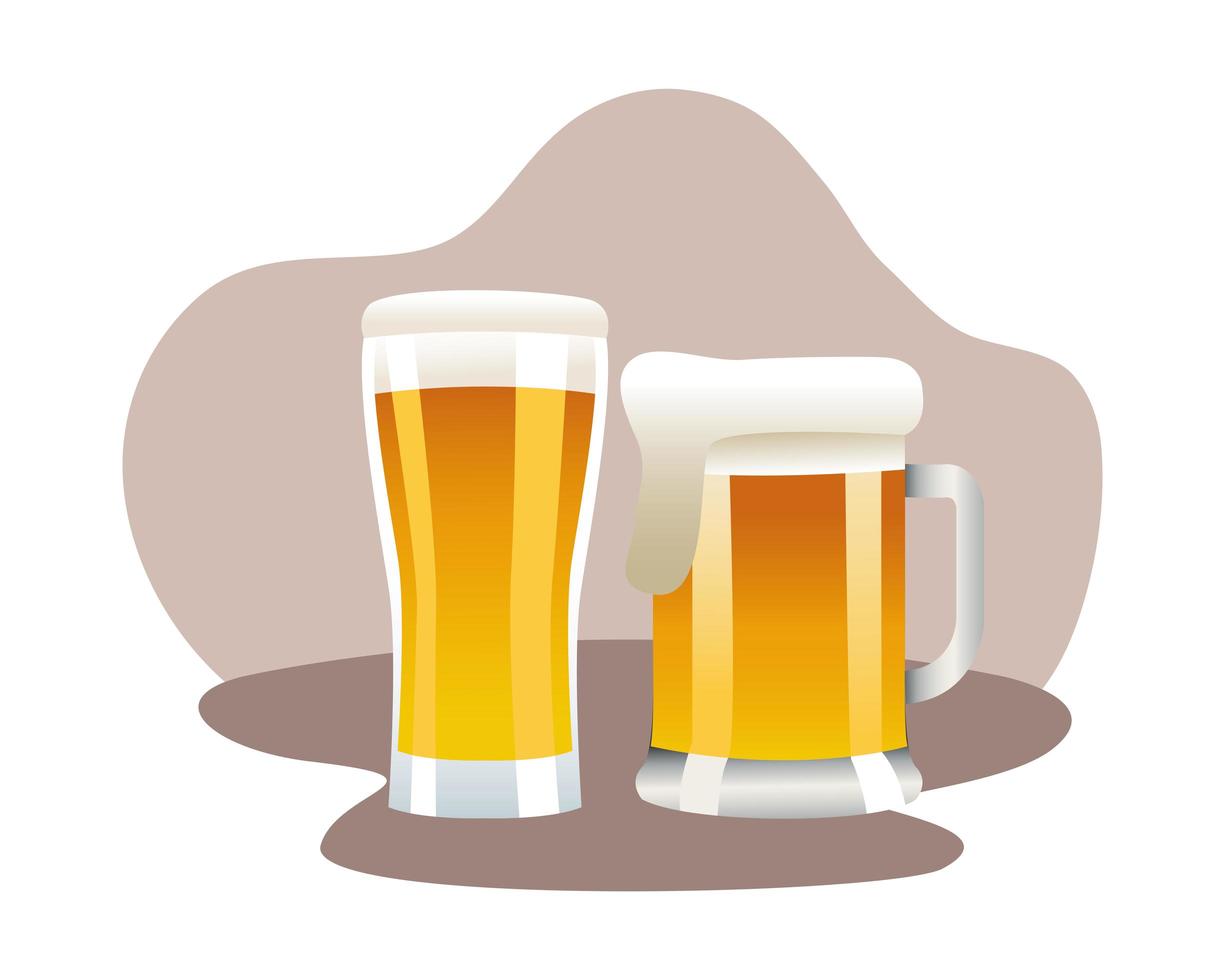 beer mug and pint glass vector