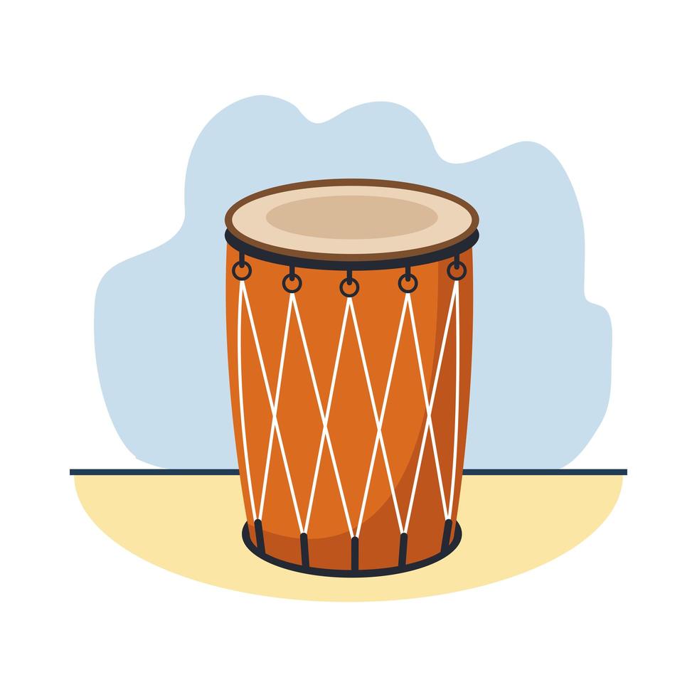 hindu celebration drum instrument icon vector