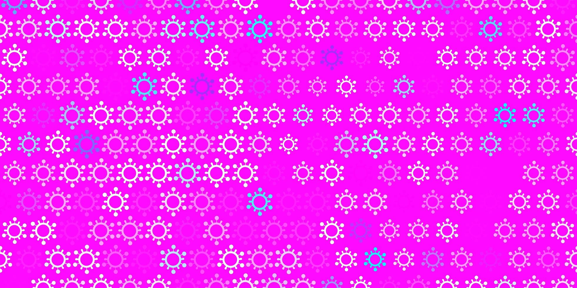 textura de vector rosa claro, azul con símbolos de enfermedades.