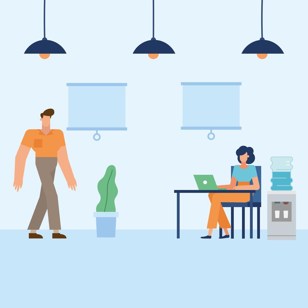 Flat design people in the office vector