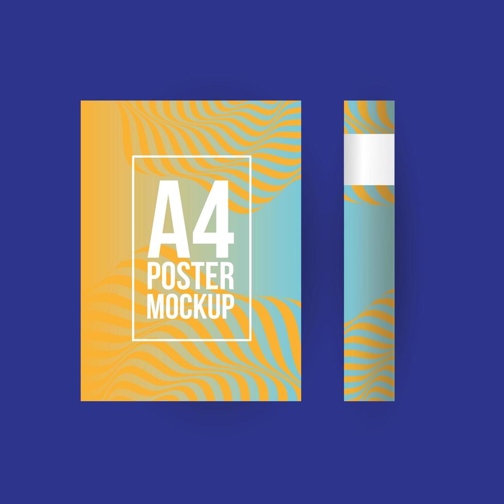 a4 poster mock-up template vector