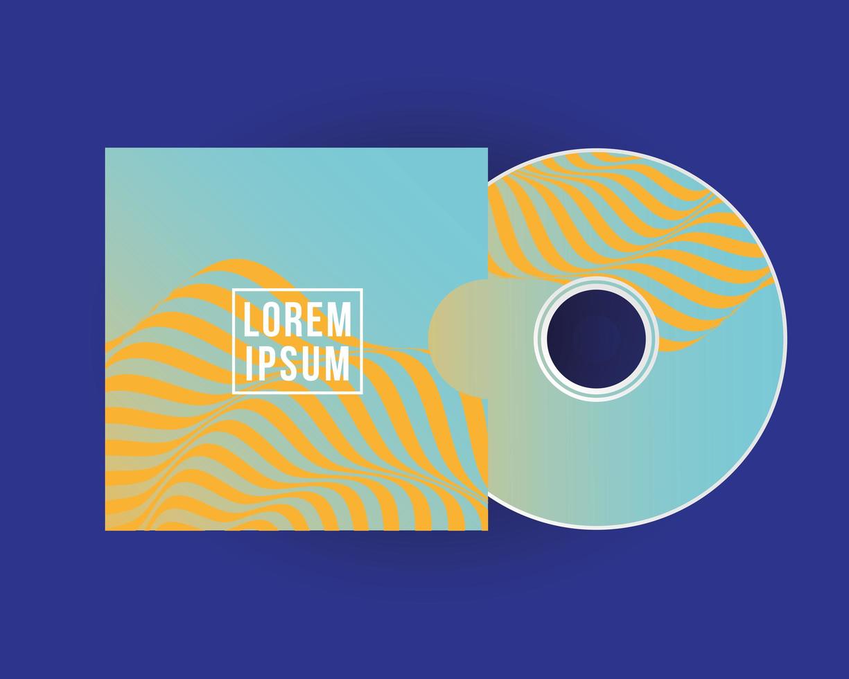 Mockup cd with cover template vector