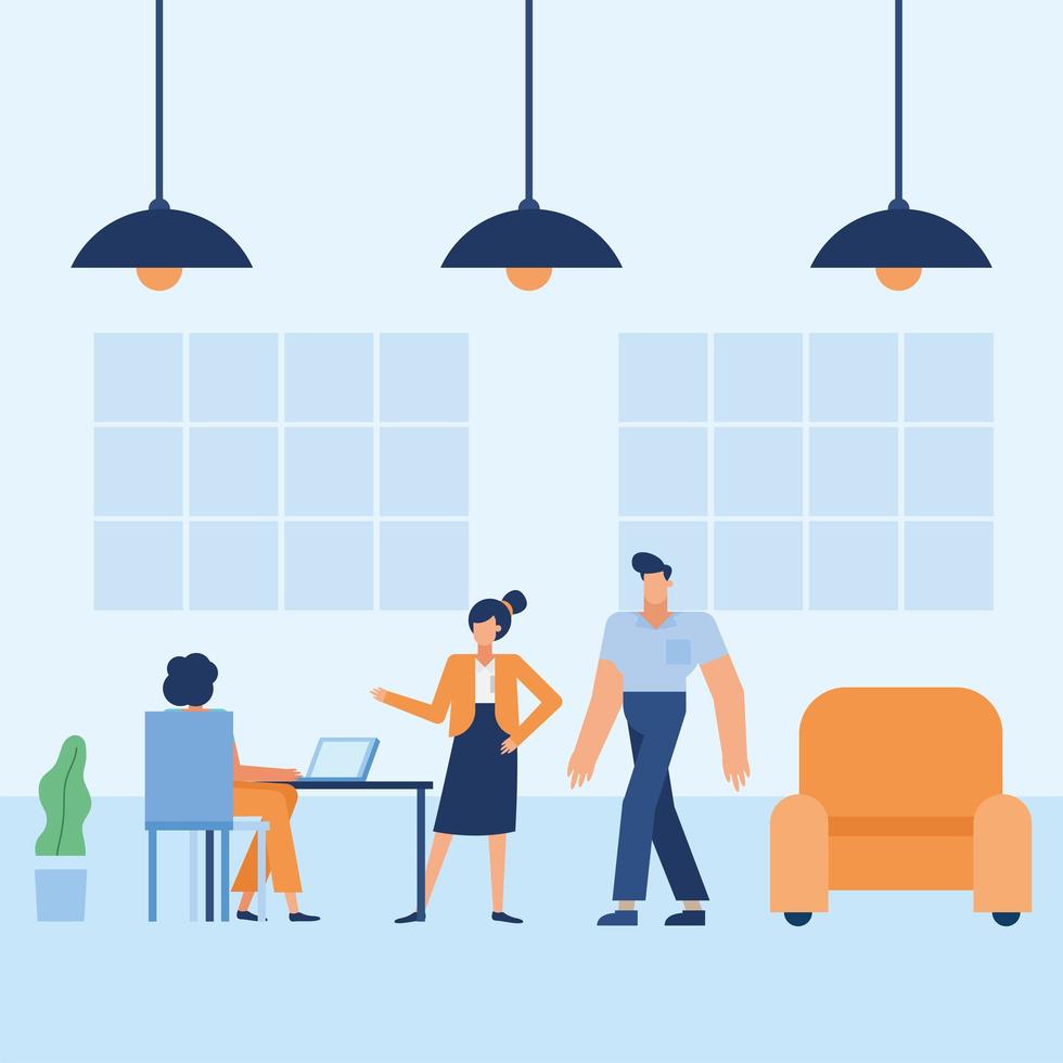 Flat design people in the office vector