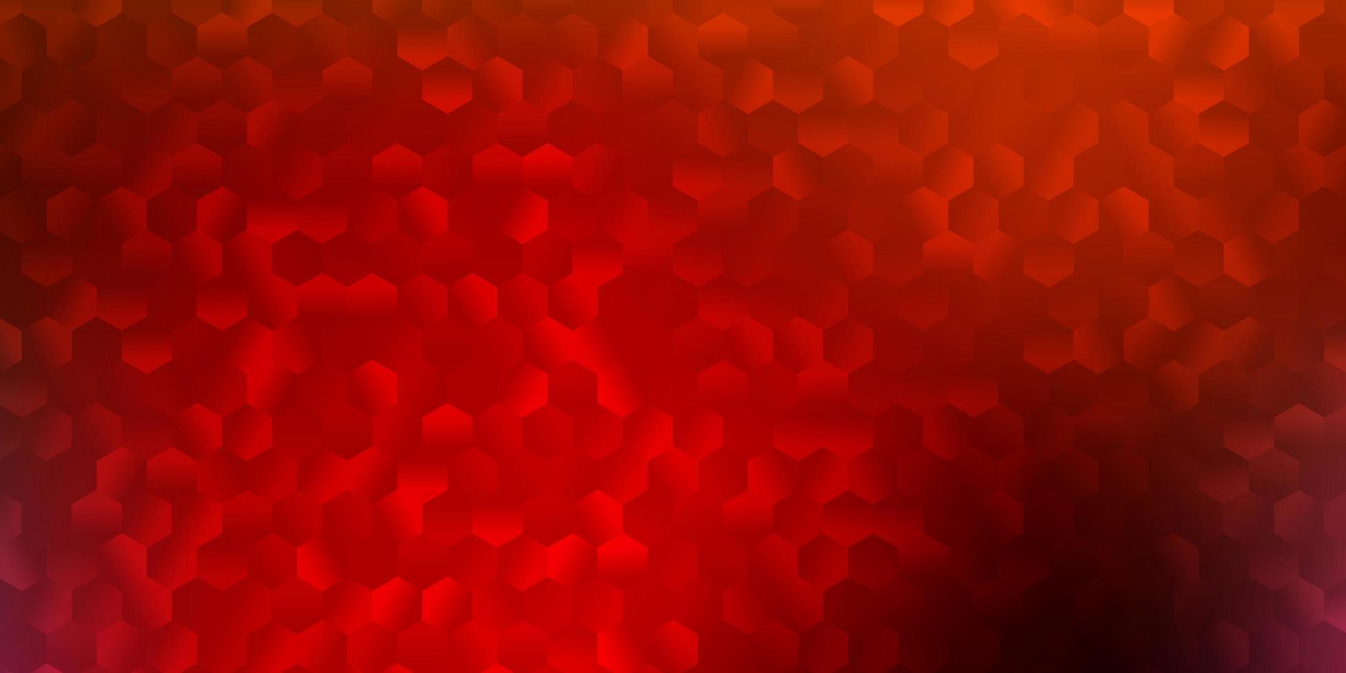 Light red, yellow vector background with hexagonal shapes.