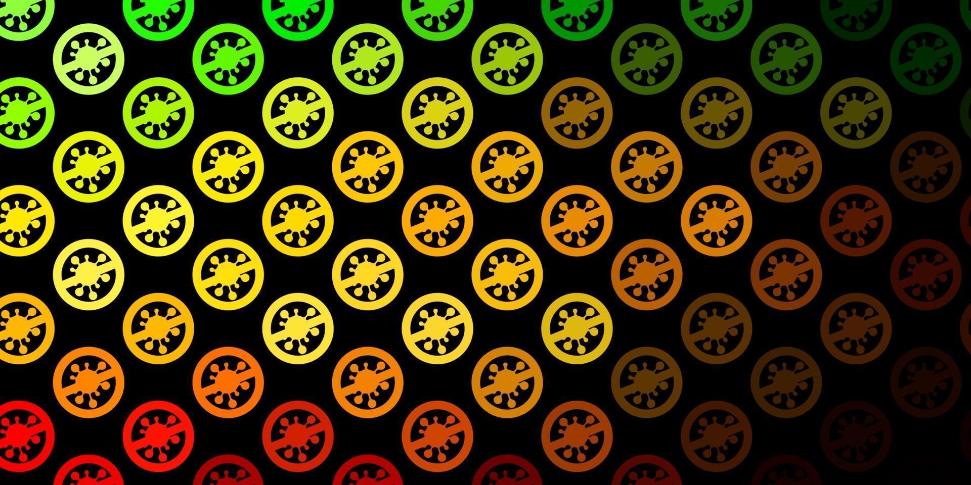 Dark Green, Yellow vector template with flu signs.