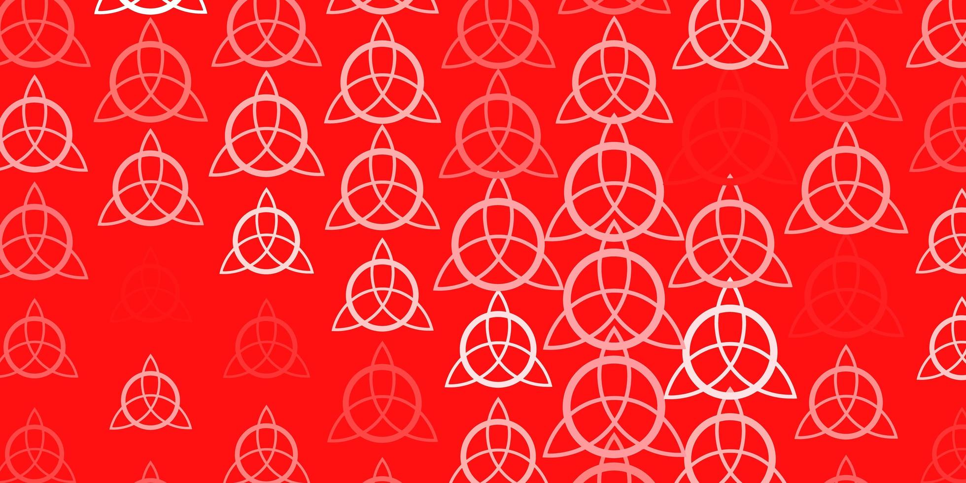 Light Red vector background with occult symbols.