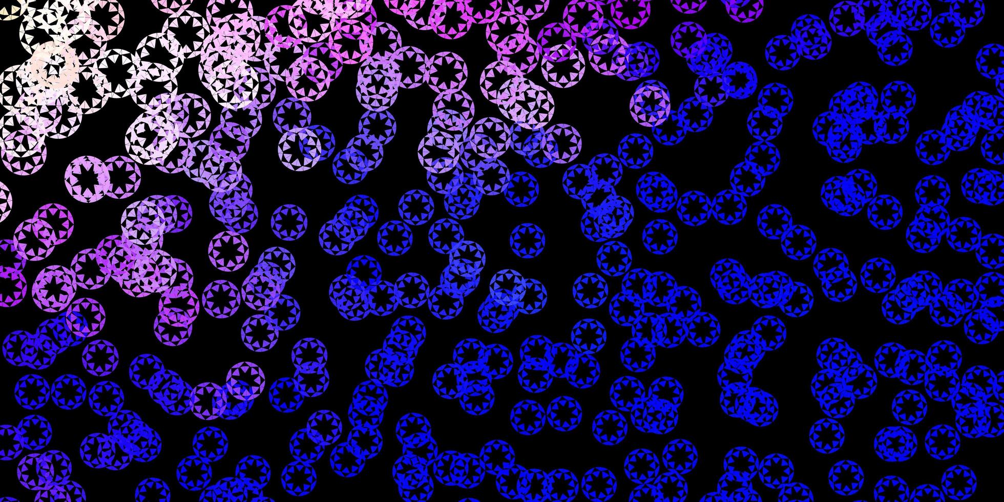 Dark pink, blue vector background with bubbles.