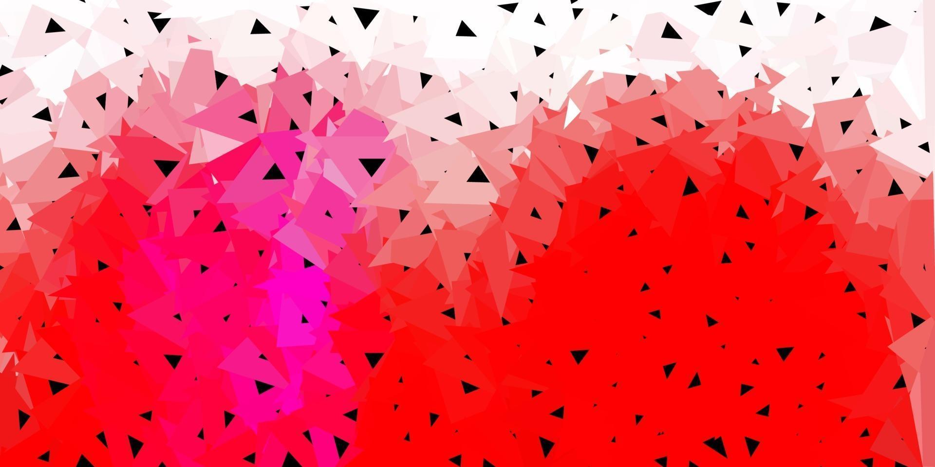Light pink, red vector triangle mosaic wallpaper.