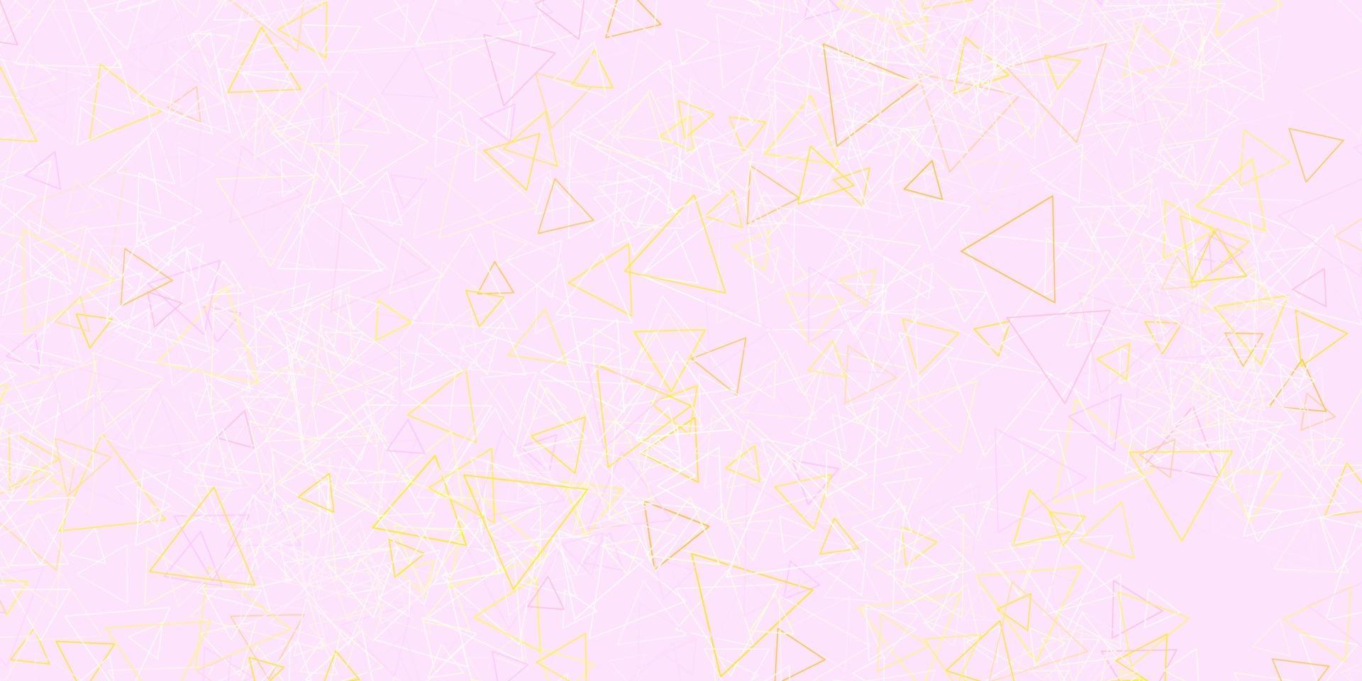 Light Pink, Yellow vector background with triangles.