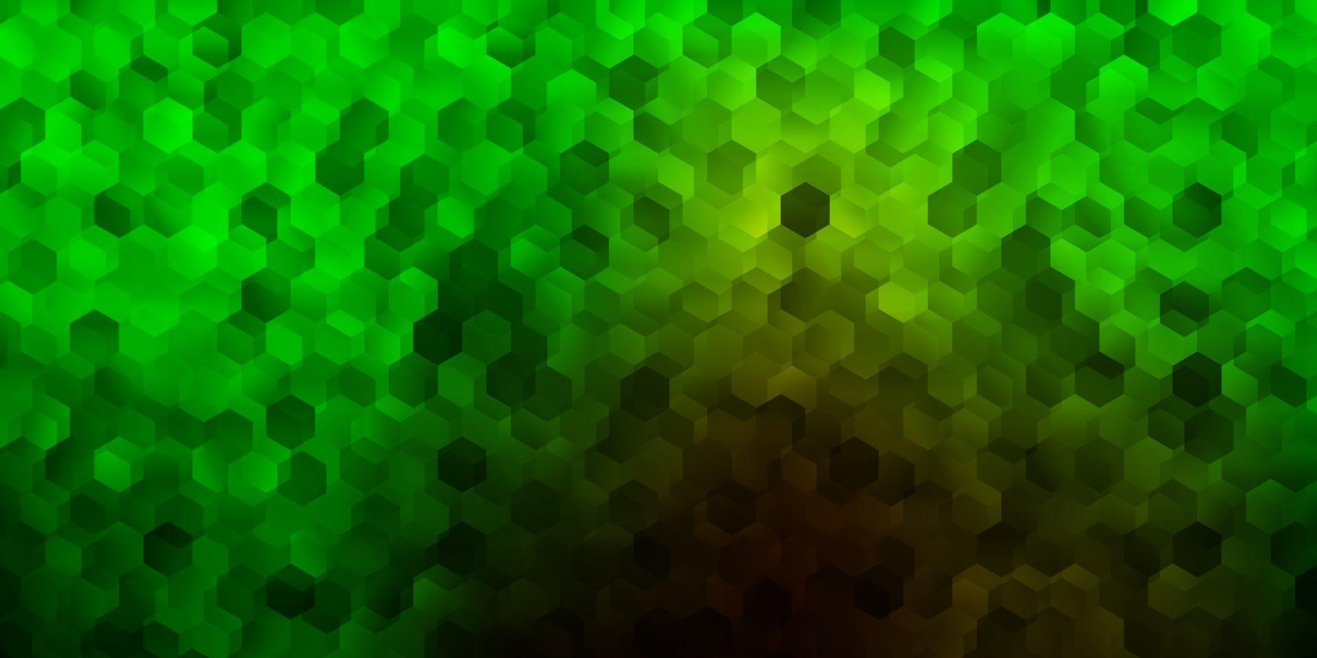 patrón de vector verde oscuro con hexágonos.