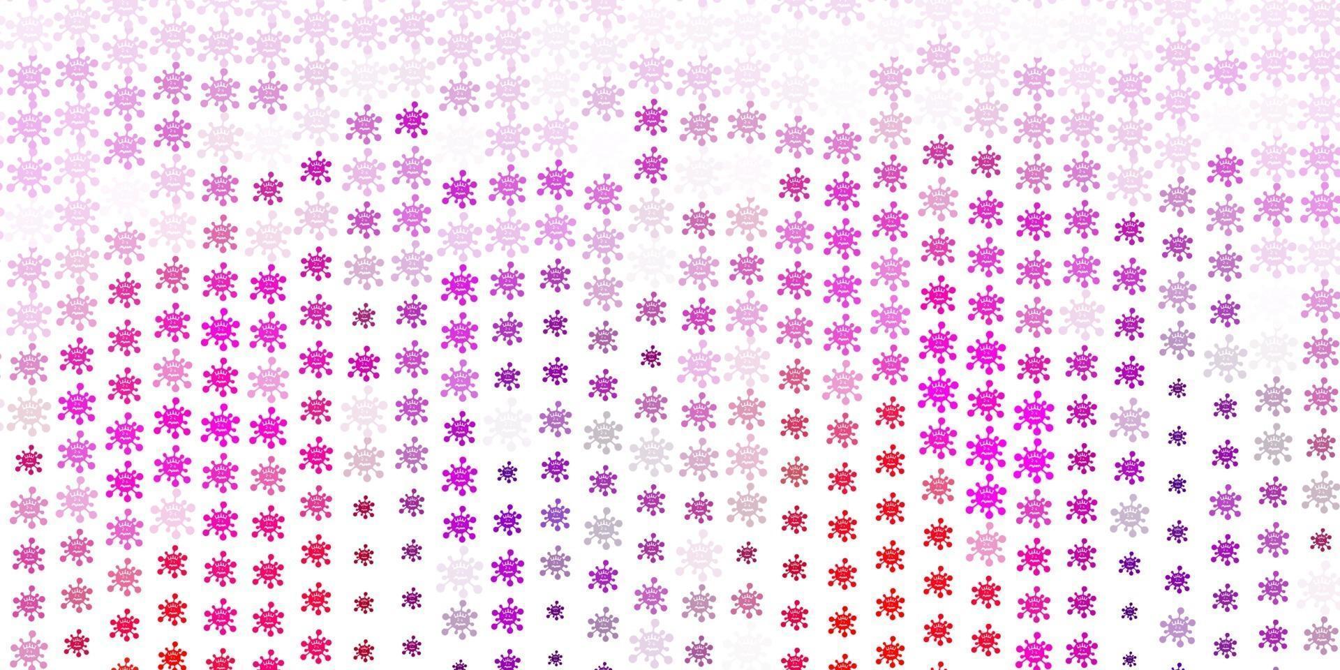 Light Pink, Red vector background with covid-19 symbols.