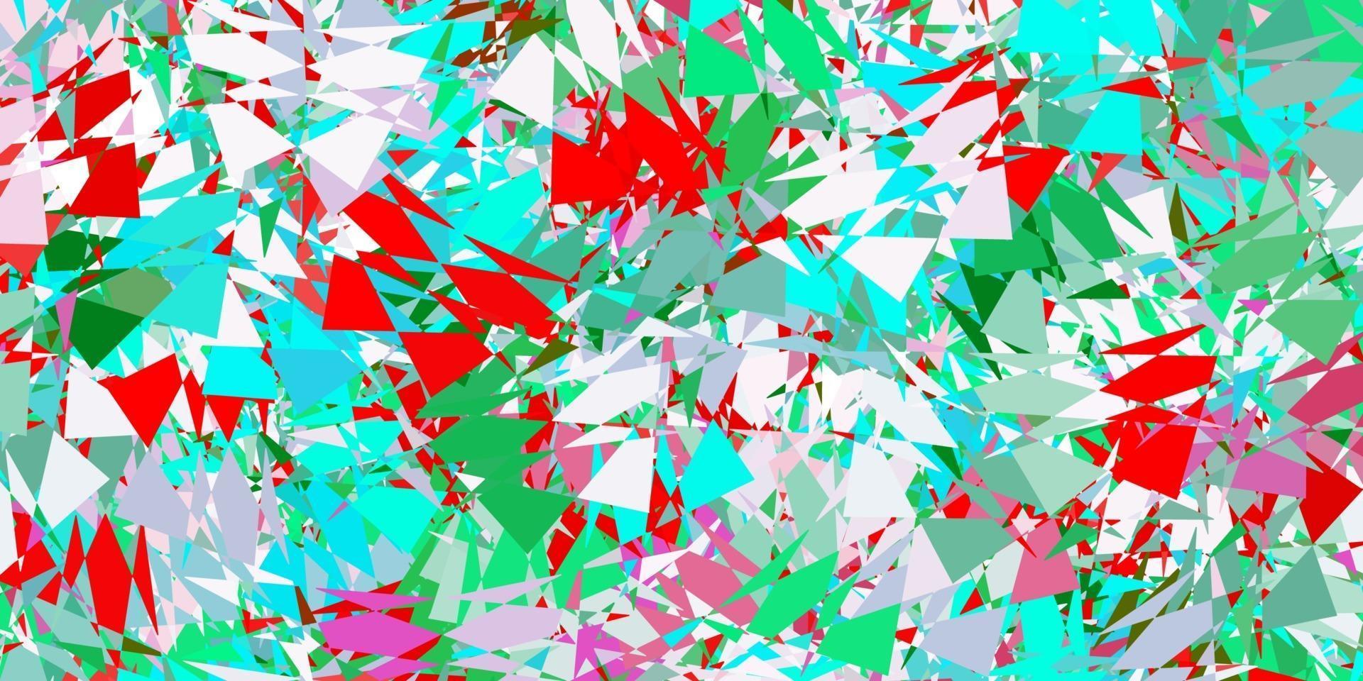 Light green, red vector background with polygonal forms.