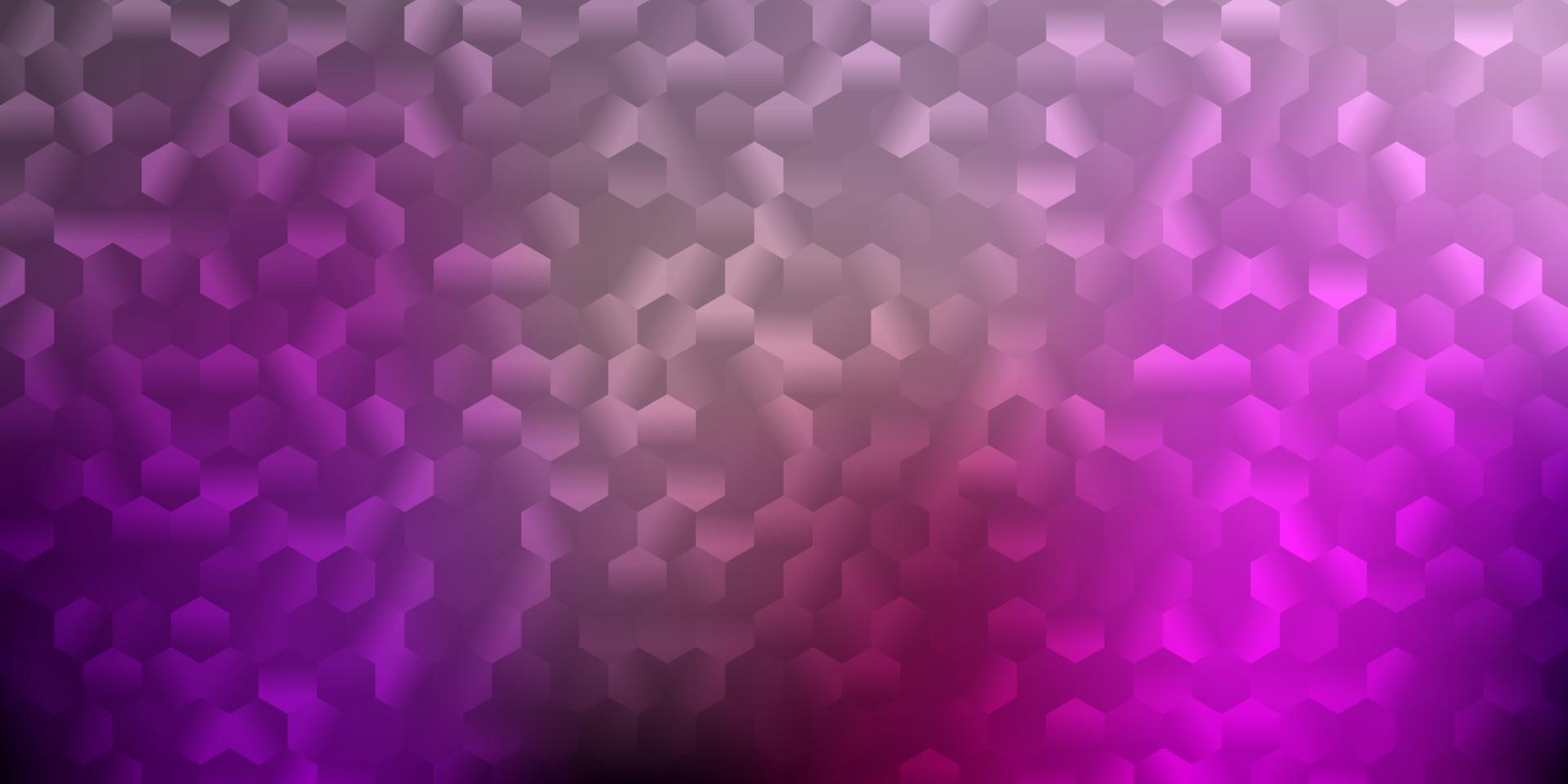 Dark purple, pink vector background with hexagonal shapes.