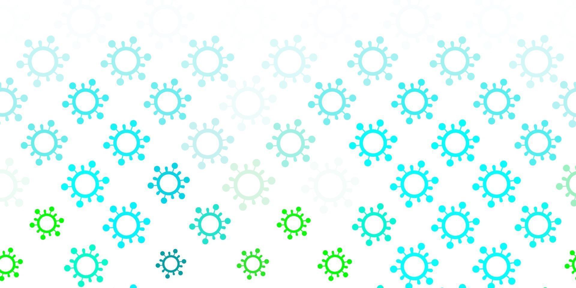 Light Blue, Green vector backdrop with virus symbols.