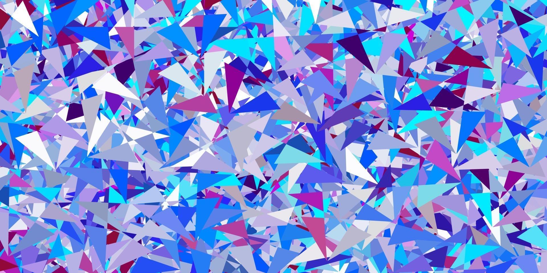 Light pink, blue vector backdrop with triangles, lines.