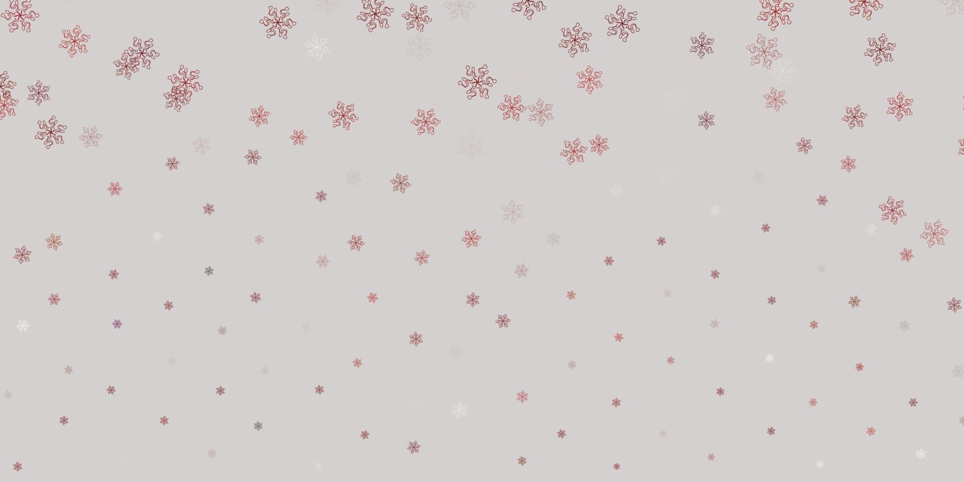 Light red vector doodle pattern with flowers.