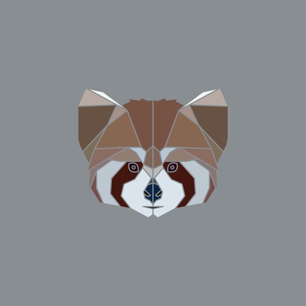 geometric red panda head 1986125 Vector Art at Vecteezy