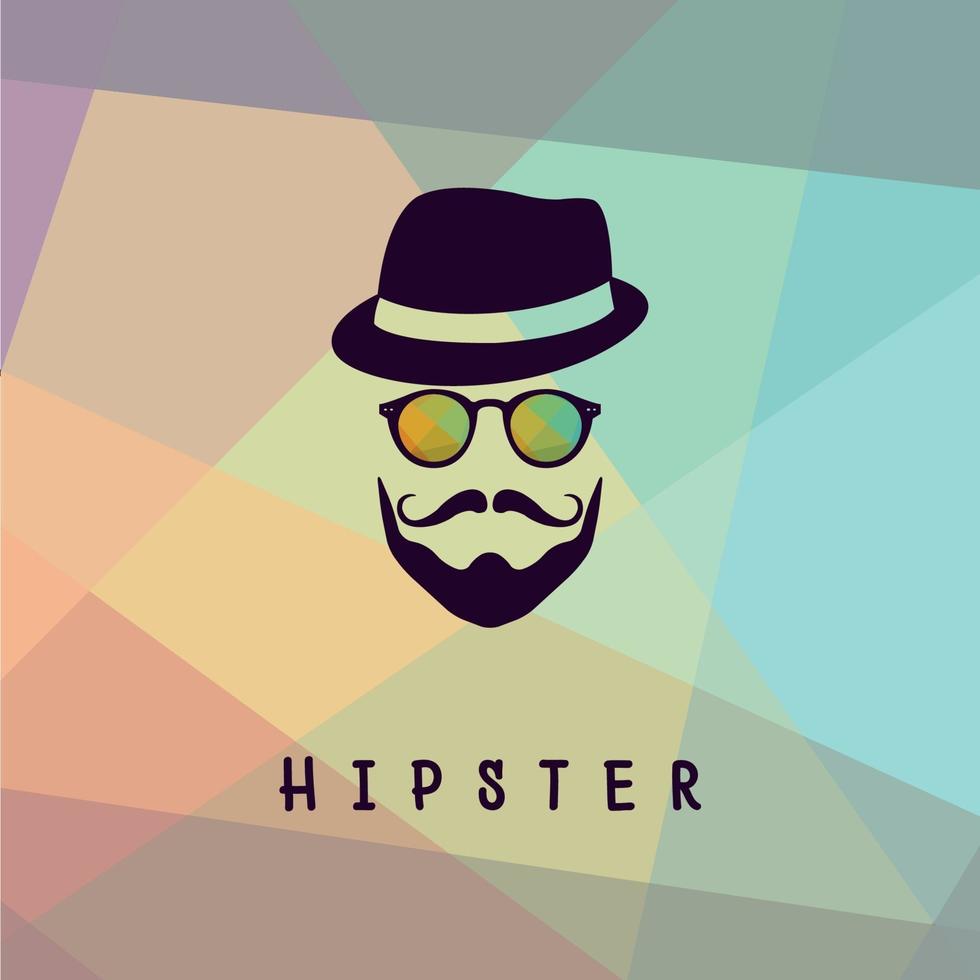 Vintage silhouette of hipster. vector