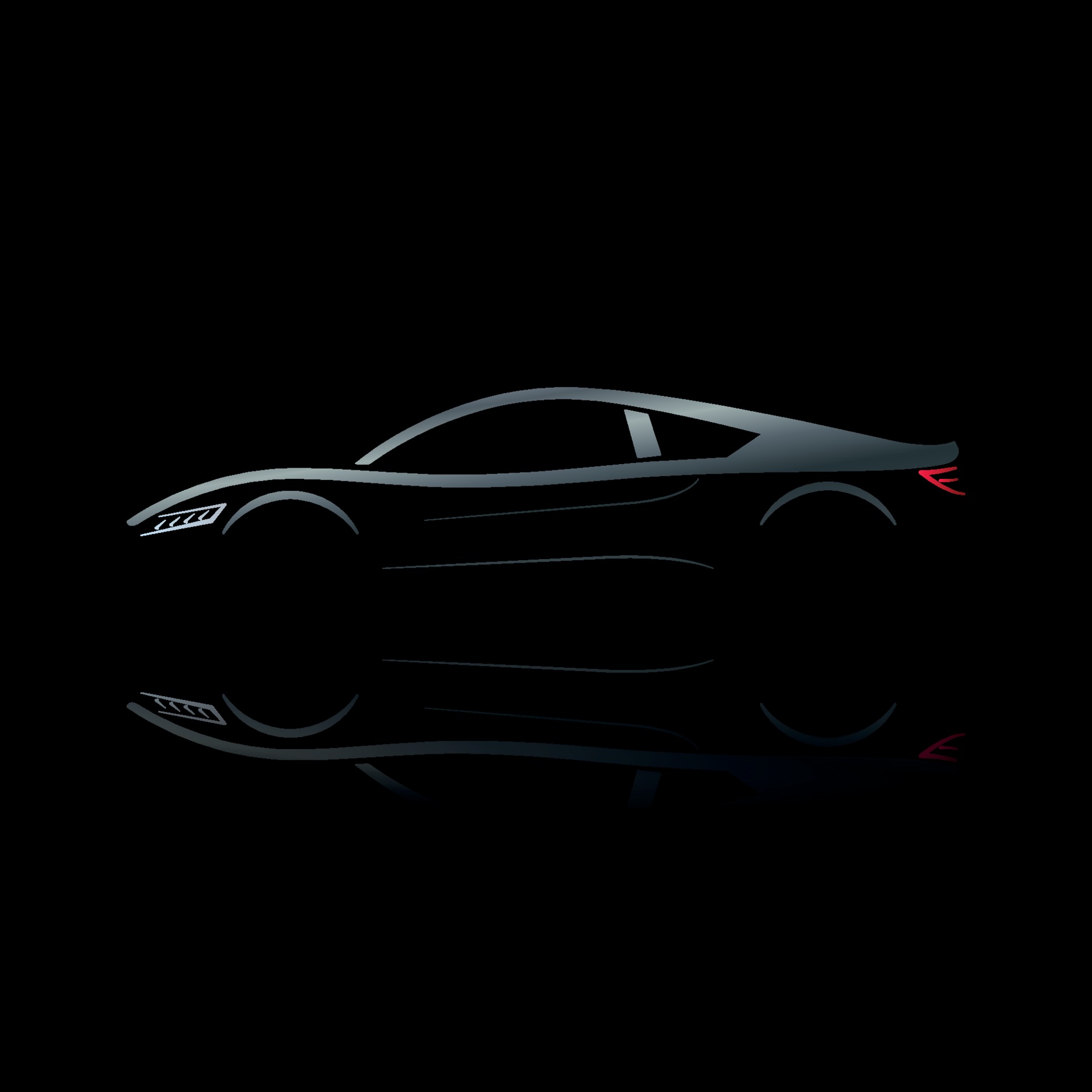 images Sports Car Black Background glowing silver sport car on black