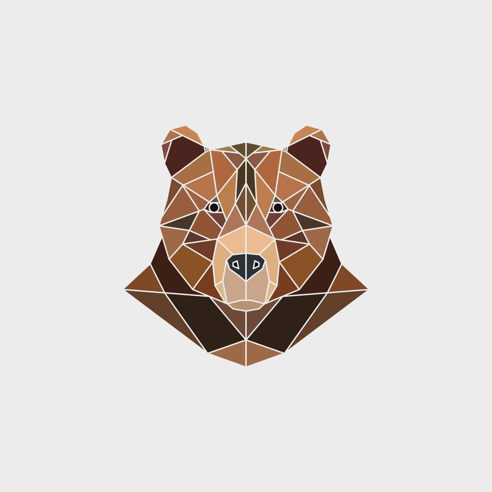 Brown bear portrait. Abstract polygonal design. vector