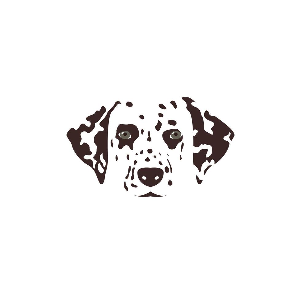 Dalmatian head. Brown spotty dog. vector