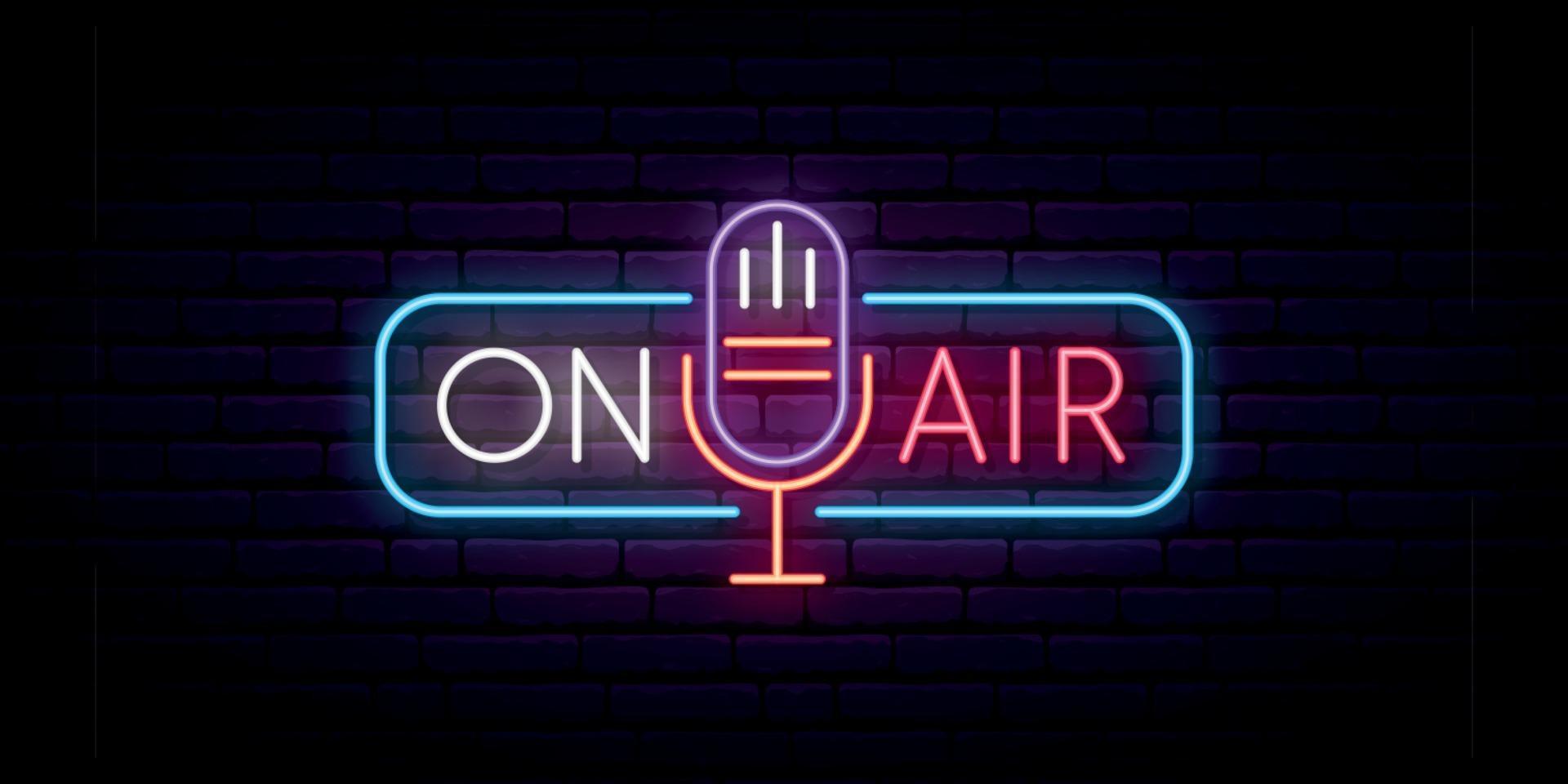 On air neon sign vector