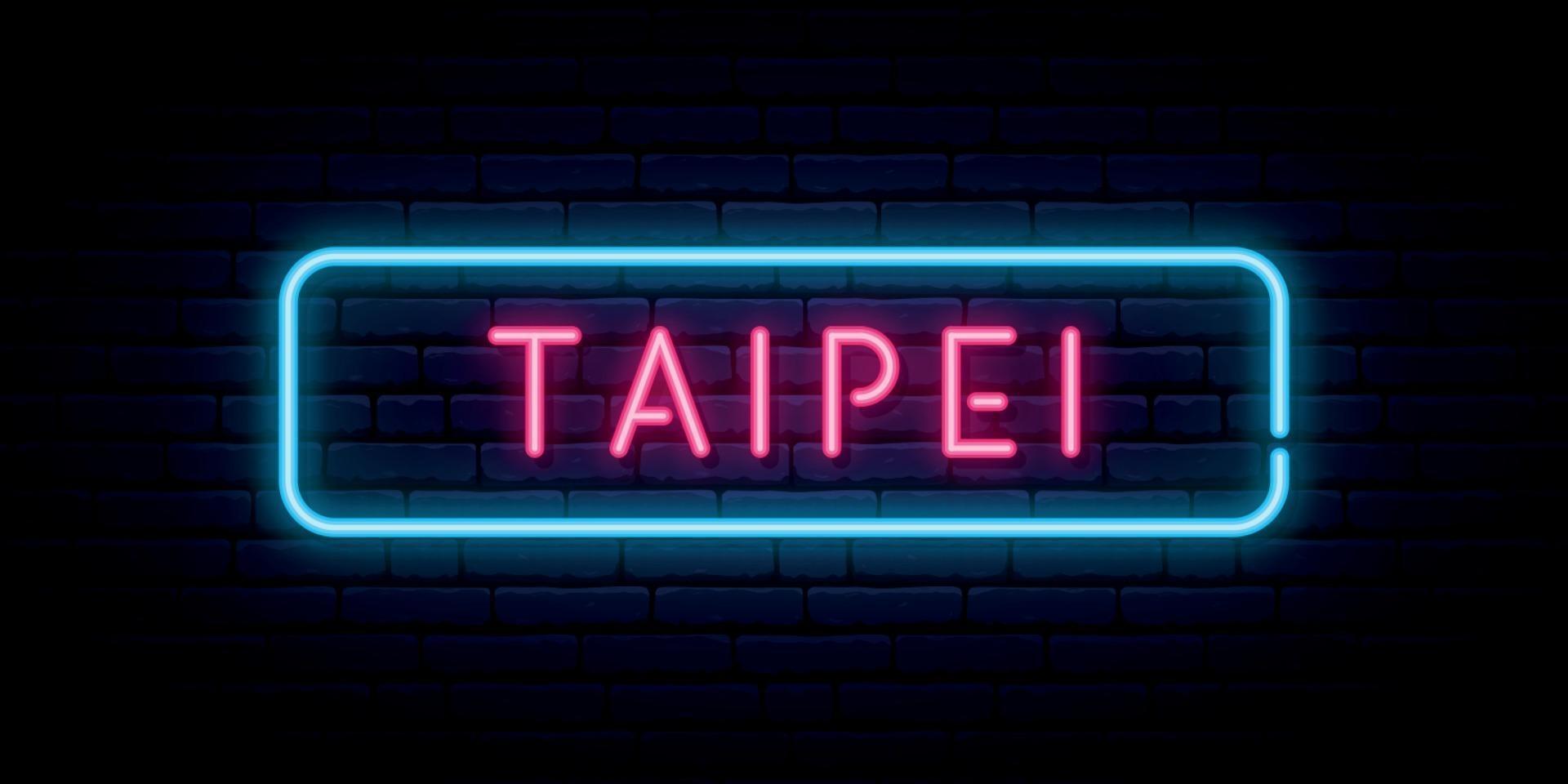 Taipei neon sign vector