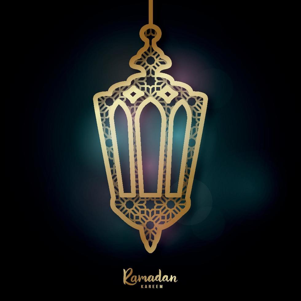 Ramadan kareem. Glowing lantern on a religious night. vector