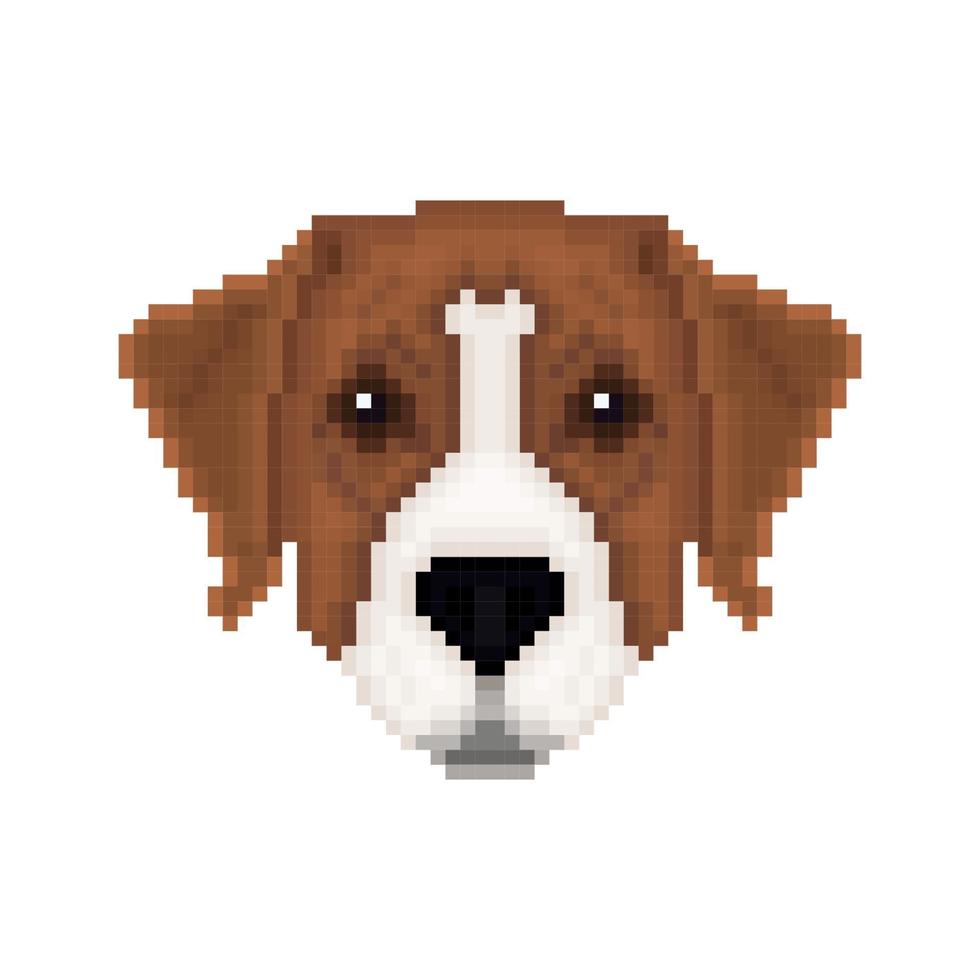 retrato de un pinscher australiano en estilo pixel art. vector