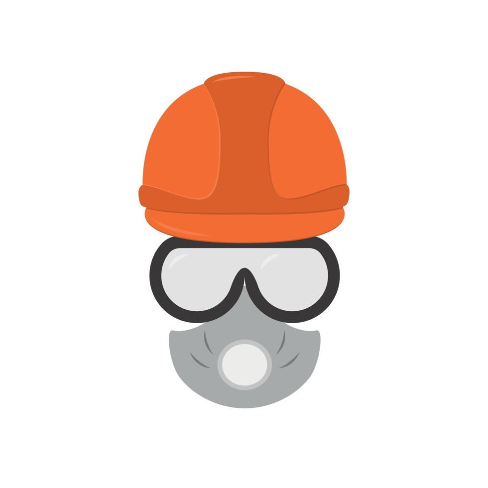 Portrait of a man-builder in equipment. vector