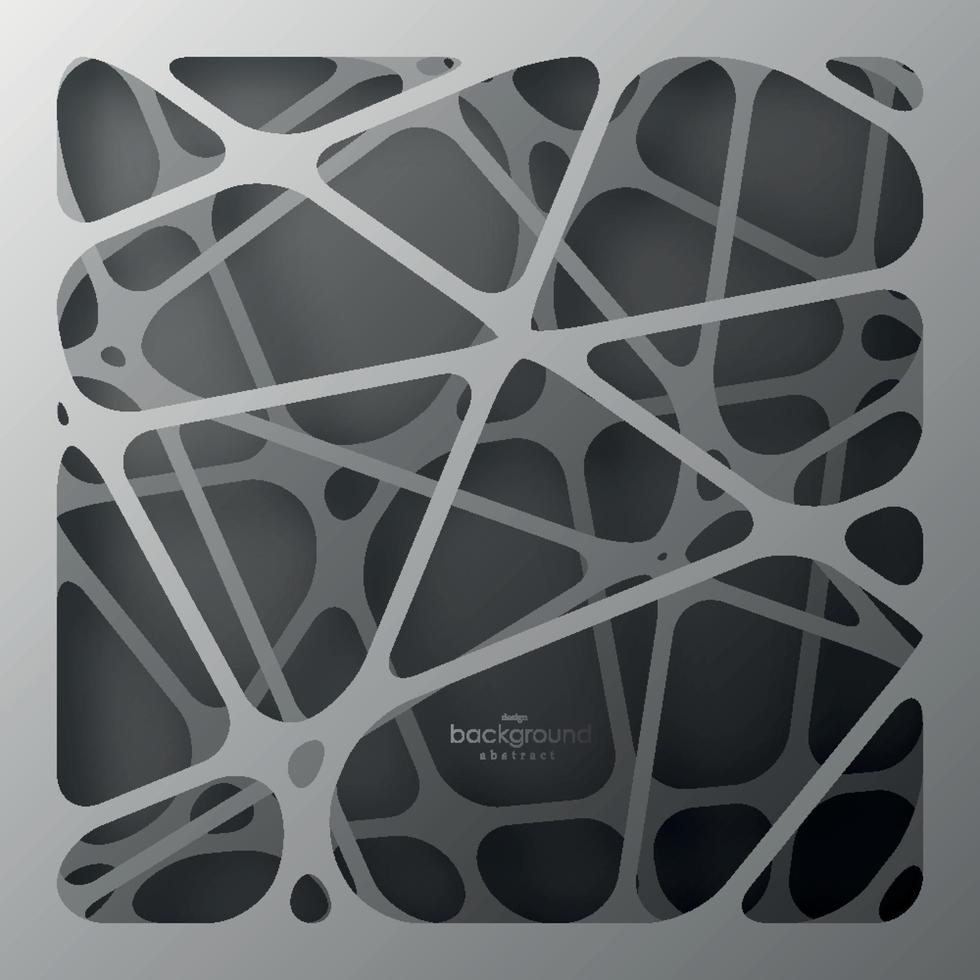 Gray background with gray lines in the air at different heights. Abstract cobweb with shadow. vector