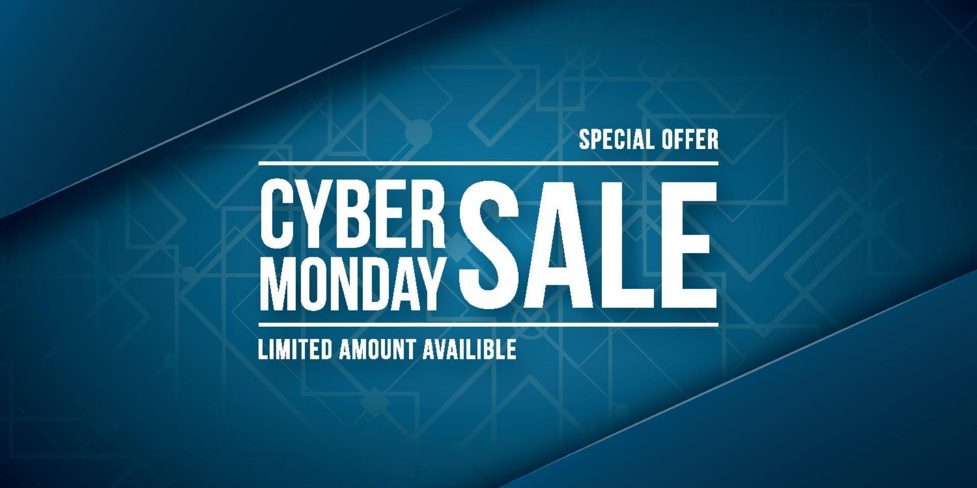 Cyber monday sale, special offer. Wide Banner. vector