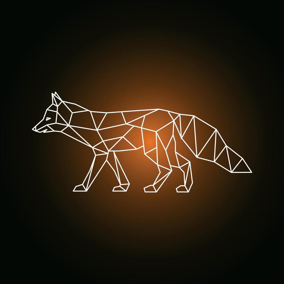 Geometric form of a fox. Vector illustration.