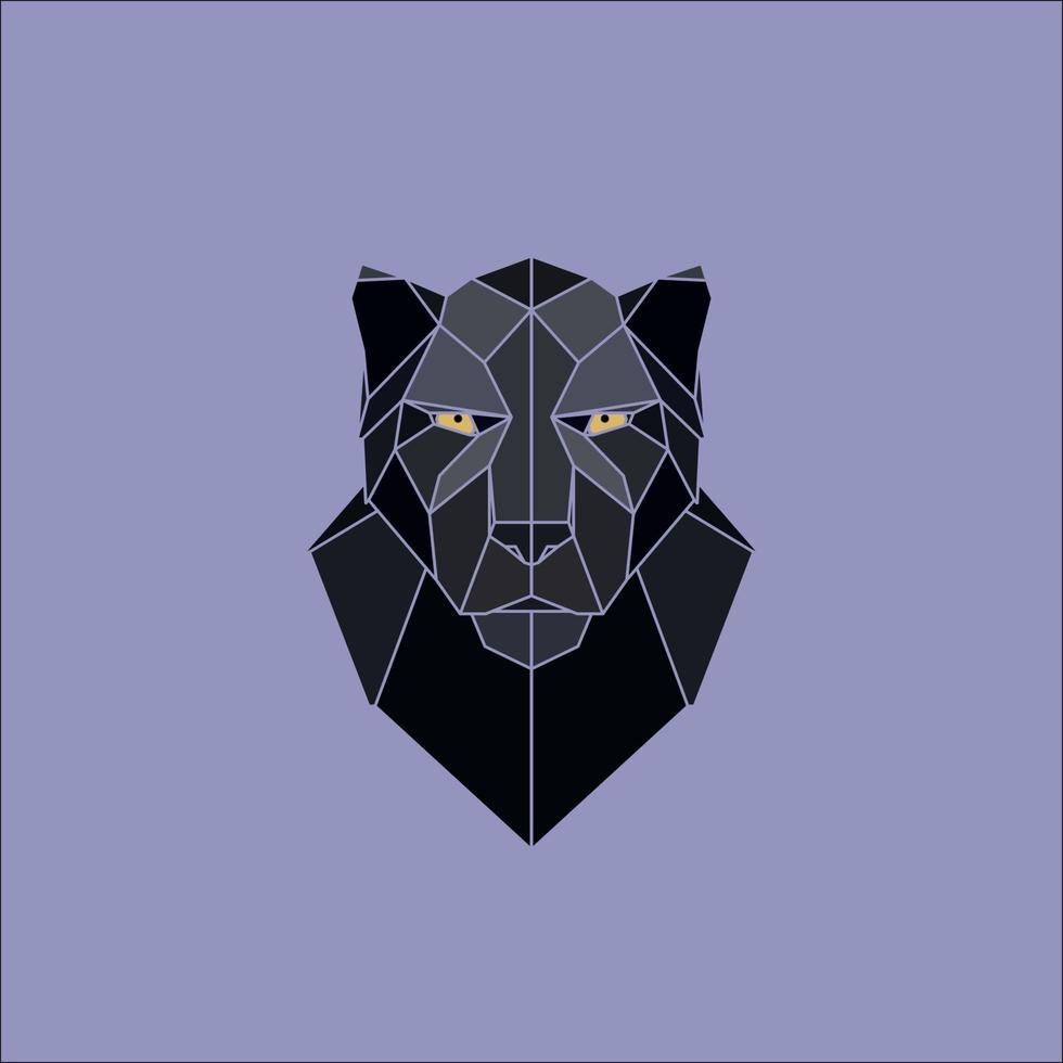 Symmetrical geometric vector illustration black panther.