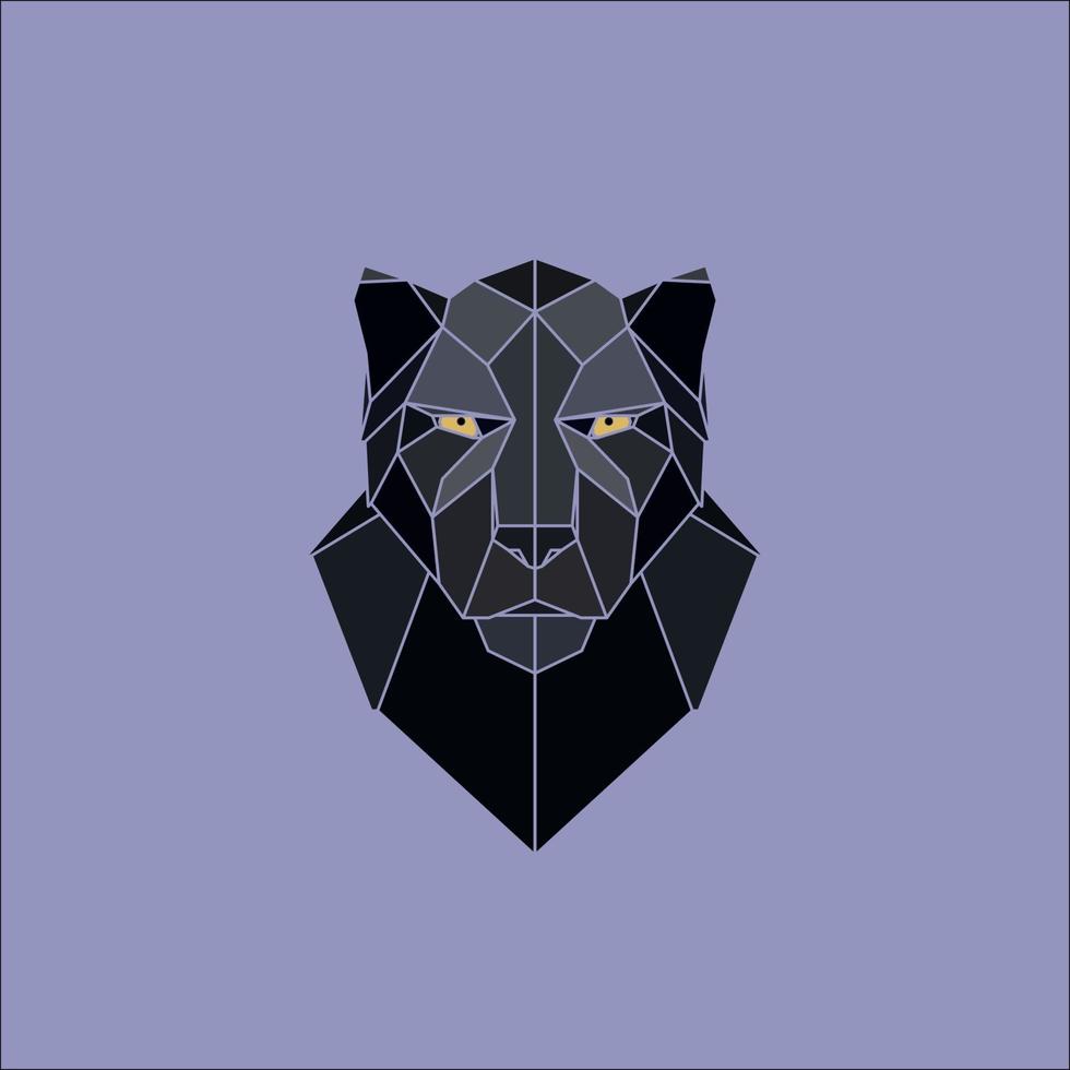 Symmetrical geometric vector illustration black panther.