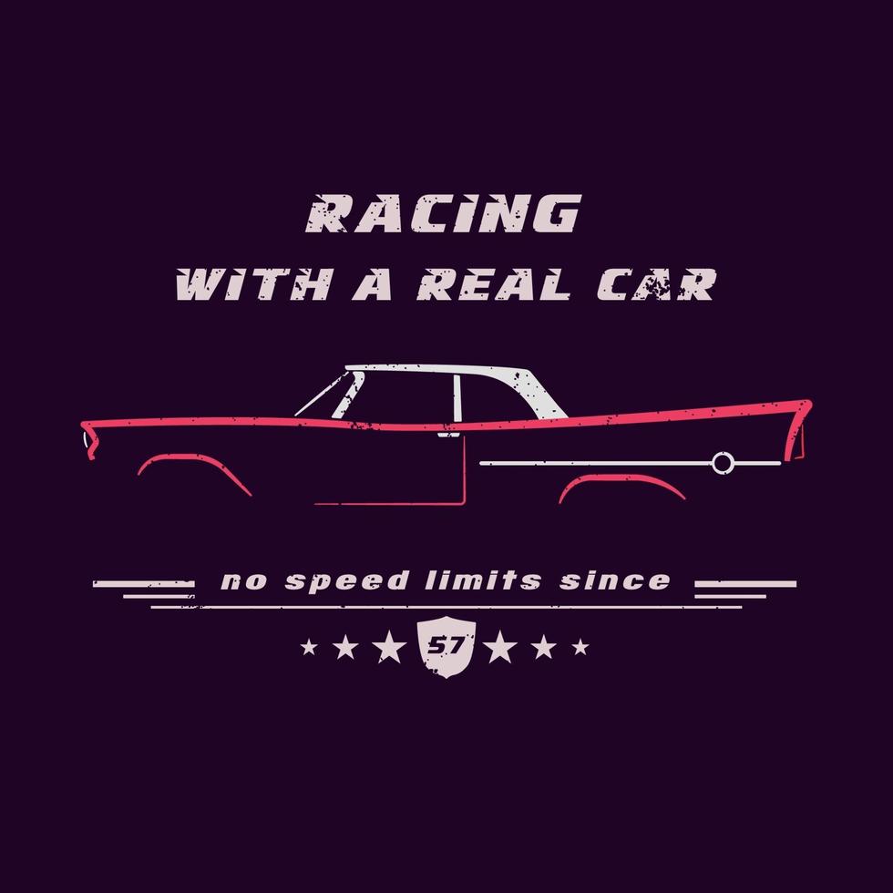 diseño de ropa de coche americano clásico vector vintage