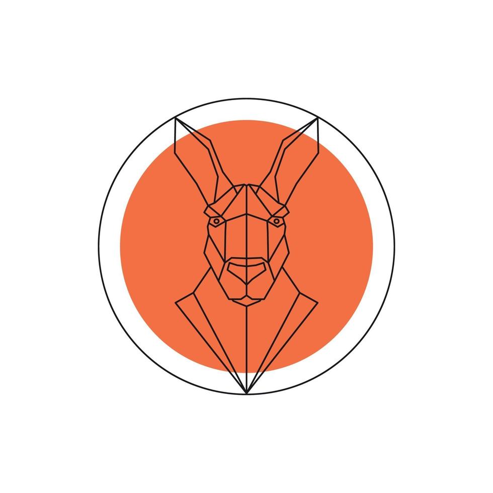 Kangaroo face polygon emblem template. vector
