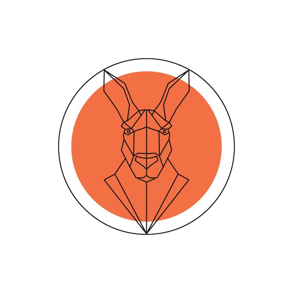 Kangaroo face polygon emblem template. vector