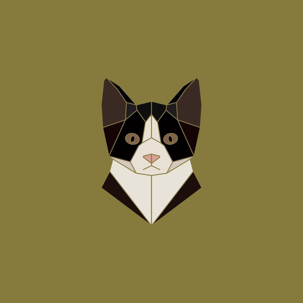Cat head geometric sign in abstract polygonal style. vector