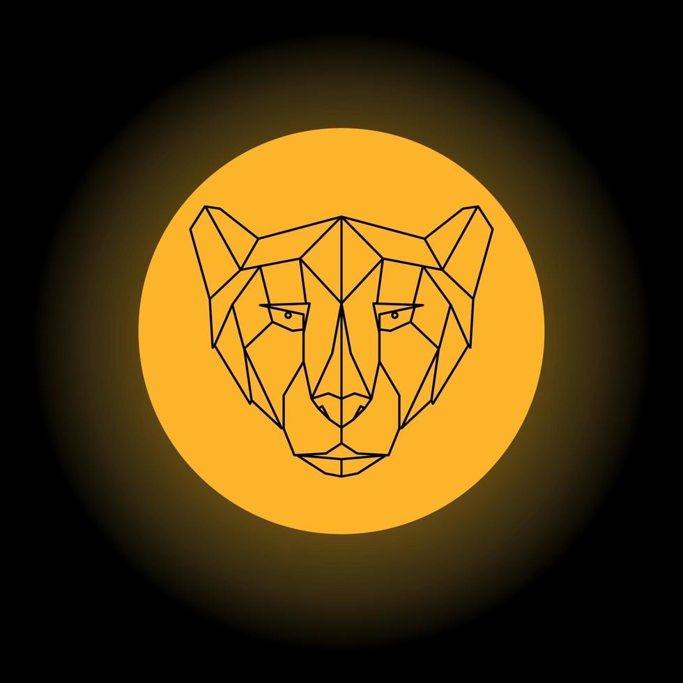 Ilustración de vector geométrico de cabeza de guepardo.