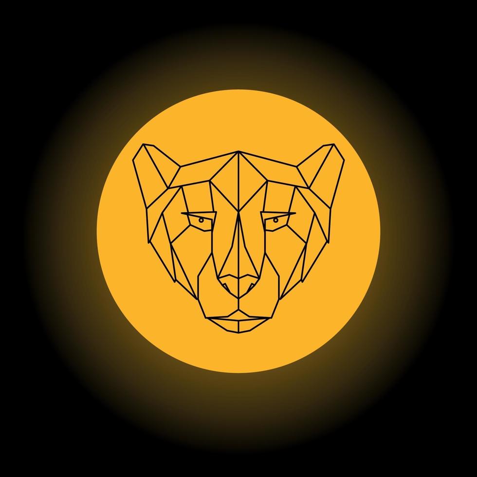 Cheetah head geometric vector illustration.